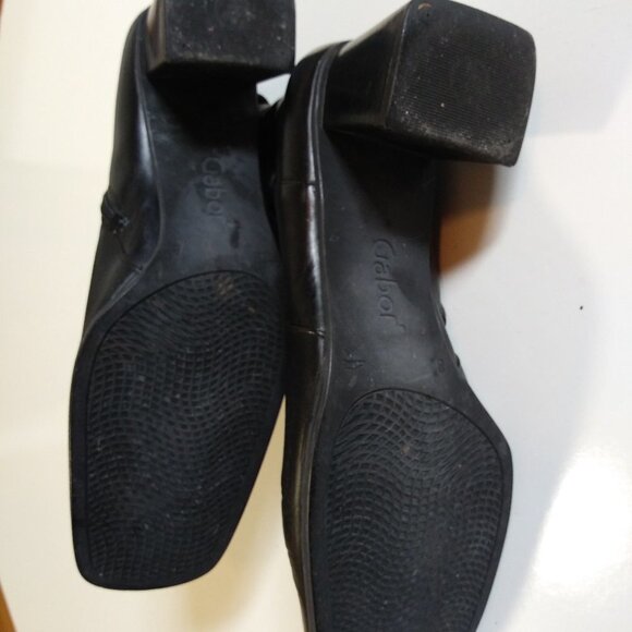 Gabor heeled ankle boots booties Black Leather zippered Hipster style - Picture 9 of 11